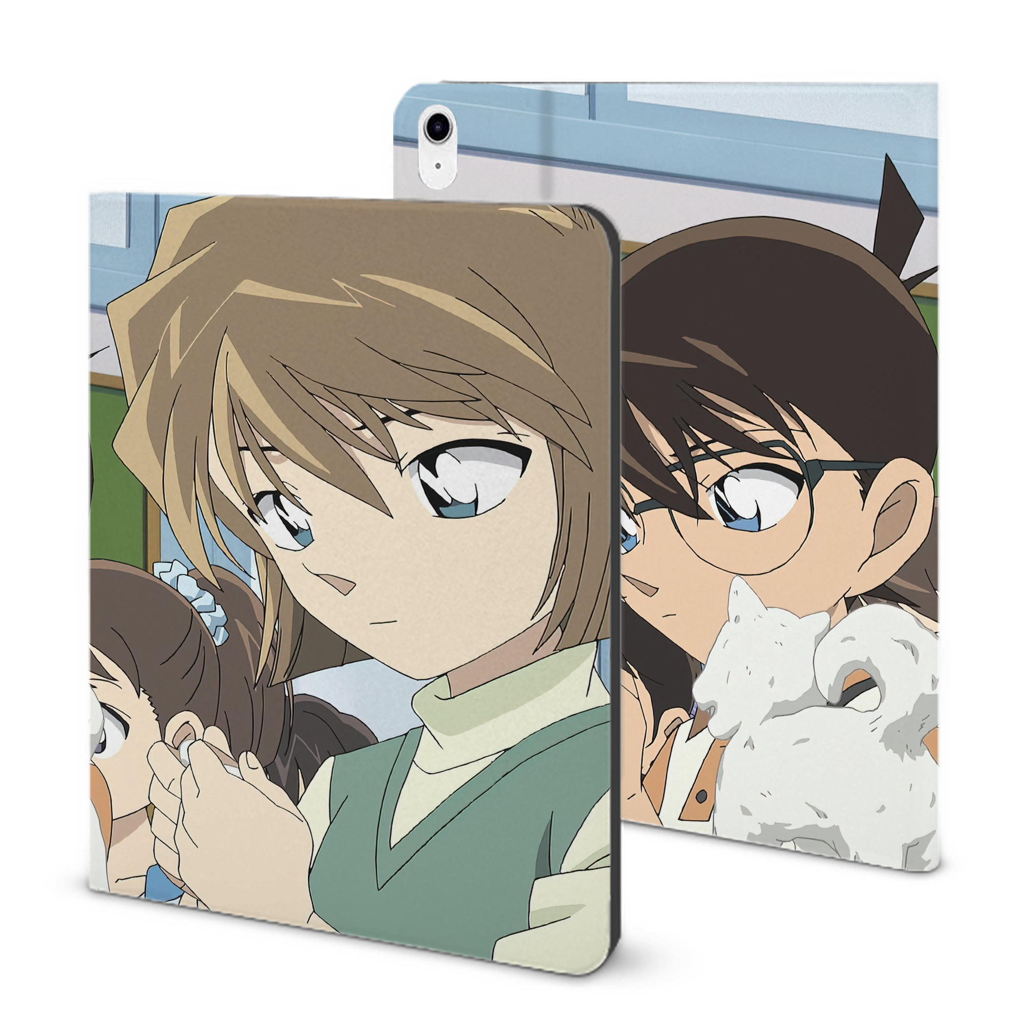 （画像用） 名探偵コナン Detective Conan IPad ケース ブック型 PUレザー TPU 耐衝撃 軽量 薄型 ペン収納なし 全面保護 IPad 各モデル対応